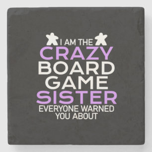 Dessous-de-verre En Pierre Gamer Gift   Je Suis Le Crazy Board Gamer Sister
