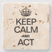 DESSOUS-DE-VERRE EN PIERRE GARDER LE CALME ET AGIR (Devant)