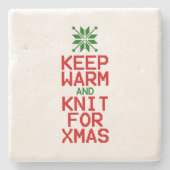 Dessous-de-verre En Pierre Gardez chaud et tricot pour Noël (Devant)