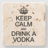 DESSOUS-DE-VERRE EN PIERRE GARDEZ LE CALME ET BOISEZ UNE VODKA (Devant)