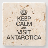 DESSOUS-DE-VERRE EN PIERRE GARDEZ LE CALME ET VISITEZ L'ANTARCTIQUE (Devant)