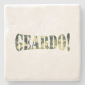 DESSOUS-DE-VERRE EN PIERRE GEARDO ! CAMO / CAMOUFLAGE (Devant)