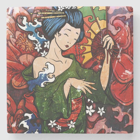 Dessous-de-verre En Pierre Geisha (Devant)