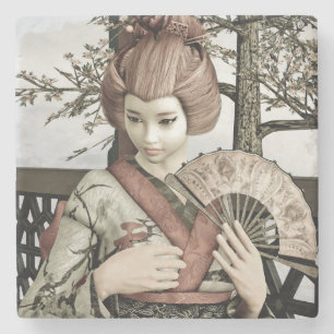 Dessous-de-verre En Pierre Geisha Vintage