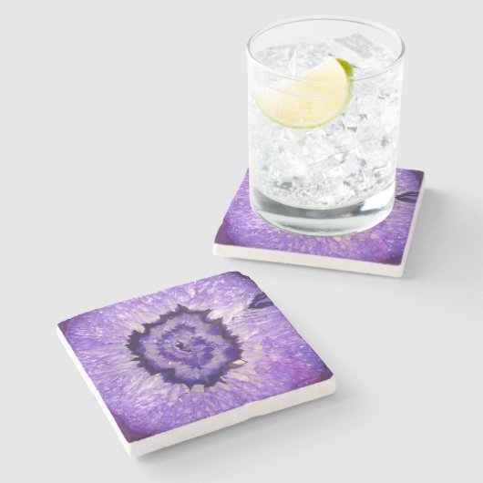 Dessous-de-verre En Pierre Géode d'agate violet tombé (Côté)