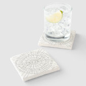 Dessous-de-verre En Pierre Geometric Mandala Pattern (Côté)