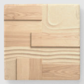 Dessous-de-verre En Pierre Geometric Wood On Sand Design (Devant)