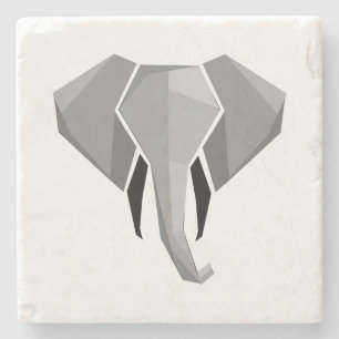 Dessous-de-verre En Pierre Géométrie Tête d'éléphant