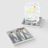 Dessous-de-verre En Pierre Géorgie du Sud. Pingouins (Côté)