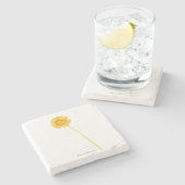 Dessous-de-verre En Pierre Gerbera (Côté)