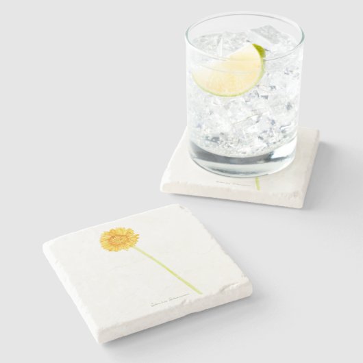 Dessous-de-verre En Pierre Gerbera (Côté)