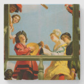 Dessous-de-verre En Pierre Gerrit Van Honthorst Groupe Musical Balcon Art (Devant)
