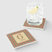 Dessous-de-verre En Pierre Gibbs Tartan Monogramme G (Côté)