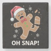 Dessous-de-verre En Pierre Gingerbread Man Oh Snap Christmas Funny Cookie (Devant)
