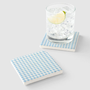 Dessous-de-verre En Pierre Gingham Bleu Bébé