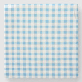 Dessous-de-verre En Pierre Gingham Bleu Bébé (Devant)