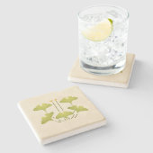 Dessous-de-verre En Pierre "Ginkgo " adoptif de Hélène (Côté)