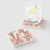 Dessous-de-verre En Pierre Giraffe à l'aquarelle (Côté)