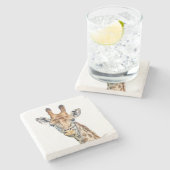 Dessous-de-verre En Pierre Giraffe curieuse (Côté)