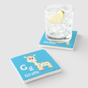 Dessous-de-verre En Pierre Giraffe personnaliser ABC : Lettre G - Ajouter vot