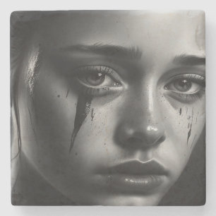 Dessous-de-verre En Pierre Girl with tears