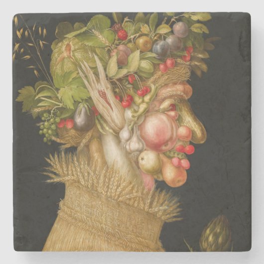 Dessous-de-verre En Pierre Giuseppe Arcimboldo - Été (Devant)
