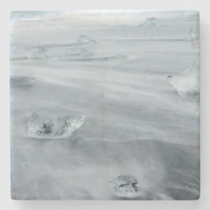 Dessous-de-verre En Pierre Glace et eau sur une plage, Islande