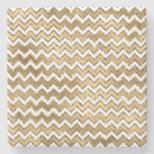 Dessous-de-verre En Pierre Glam Gold White Zigzag (Devant)