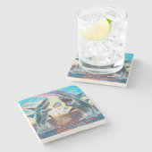 Dessous-de-verre En Pierre Glamour Chomp-Shark Dressage pour les gemmes brill (Côté)