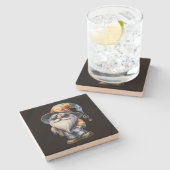 Dessous-de-verre En Pierre Gnome Hippie (Côté)