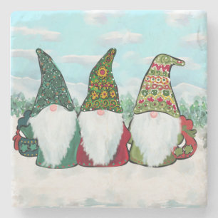 DESSOUS-DE-VERRE EN PIERRE GNOMES
