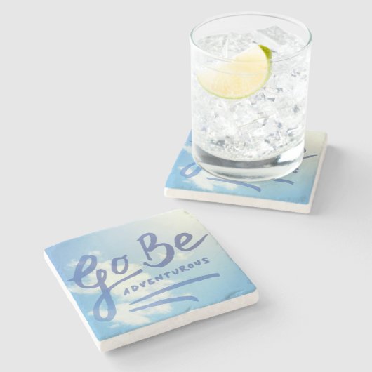 Dessous-de-verre En Pierre Go Be Adventuring Sky (Côté)