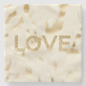 Dessous-de-verre En Pierre Gold Glitz White Love (Devant)