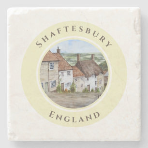 Dessous-de-verre En Pierre Gold Hill Shaftesbury Dorset England Aquarelle