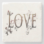 Dessous-de-verre En Pierre Gold Love (Devant)