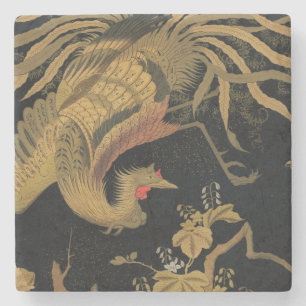 Dessous-de-verre En Pierre Golden Bird Classic japonais Antique