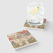 Dessous-de-verre En Pierre Golden Boy Retriever (Côté)