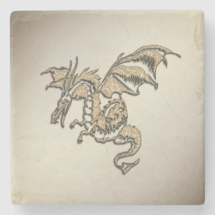 Dessous-de-verre En Pierre Golden Dragon