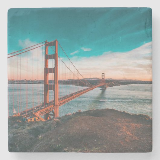 Dessous-de-verre En Pierre Golden gate bridge (Devant)