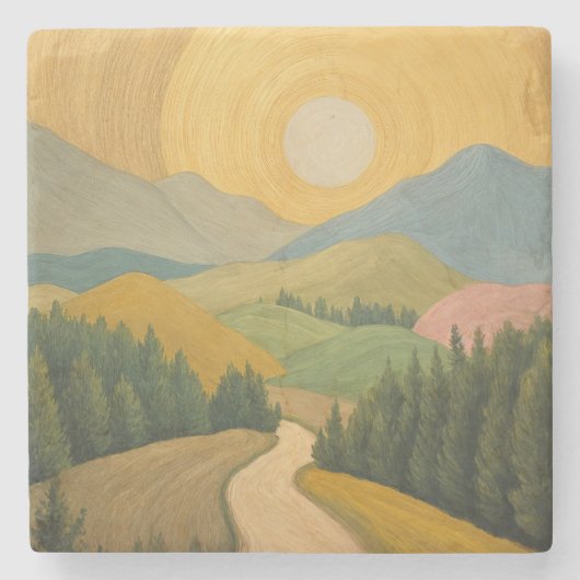 Dessous-de-verre En Pierre Golden Horizon Trail (Devant)