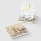 Dessous-de-verre En Pierre Golden Retriever (Côté)