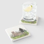 Dessous-de-verre En Pierre Golden Retrievers - Excellents chiens de chasse (Côté)