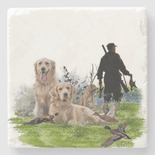 Dessous-de-verre En Pierre Golden Retrievers - Excellents chiens de chasse