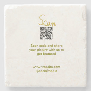 Dessous-de-verre En Pierre Golden Scan QR code parties scintillant simple élé