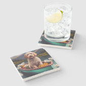 Dessous-de-verre En Pierre Goldendoodle on a Paddle : Une aventure Pittoresqu (Côté)