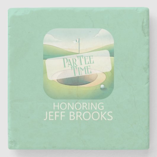 Dessous-de-verre En Pierre Golf Thème Green Party (Devant)
