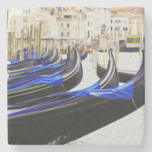 Dessous-de-verre En Pierre Gondolas À Venise, Italie Dessous de verre En Pier