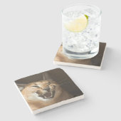 Dessous-de-verre En Pierre Goofy Lynx (Côté)