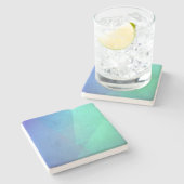 Dessous-de-verre En Pierre Gradation Blue Aqua & Turquoise (Côté)