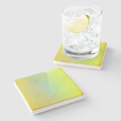 Dessous-de-verre En Pierre Gradation géométrique jaune moderne (Côté)